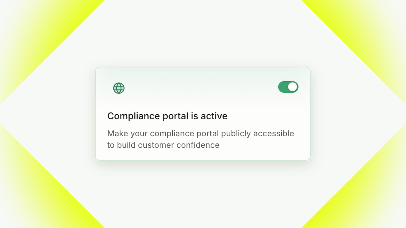 Compliance portal is active toggle in Compliance portal > Hosting