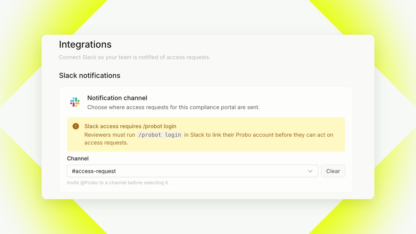Notification channel selection with the /probot login reminder