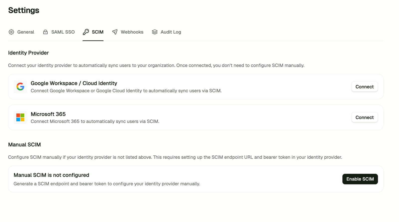 Google Cloud Identity now supported in SCIM bridge screenshot