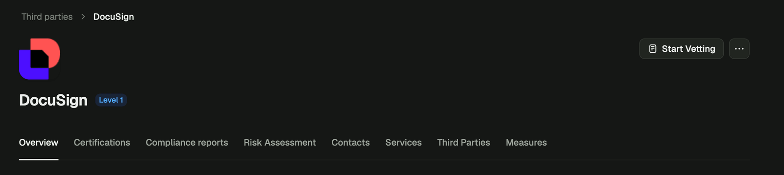 Deeper third-party vetting reports screenshot
