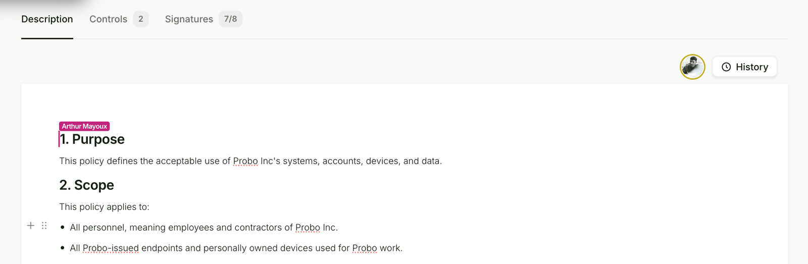Real-time document collaboration screenshot